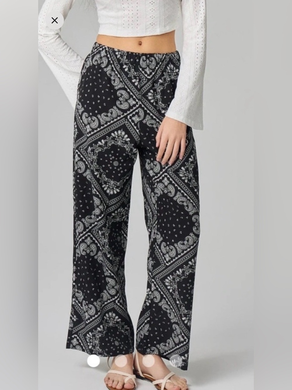 Monteau Los Angeles Paisley Print Pants - Picture 1 of 6